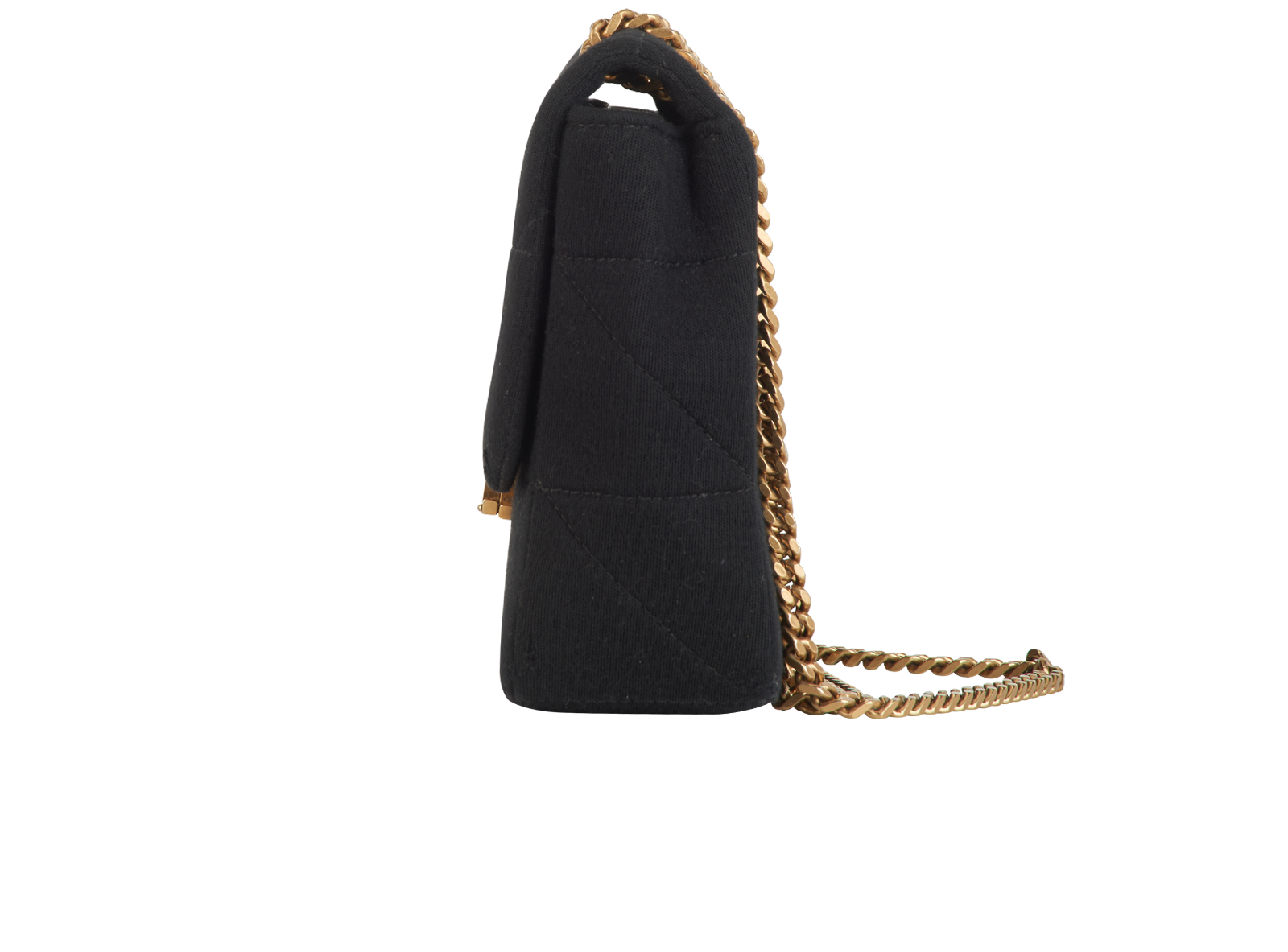 Jamie Quilted Shoulder Bag, &pound;750, Handbags, Black, Fabric, Bottom view